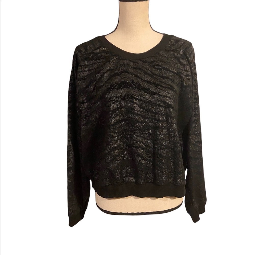 Asos Black Textured Zebra Pattern Size 14 Sweatsh… - image 1